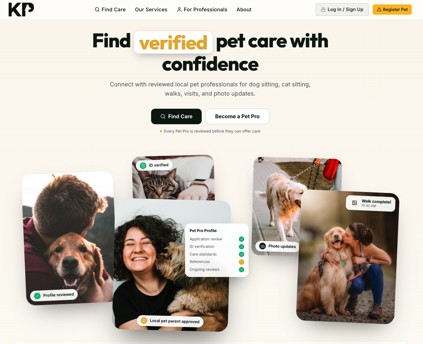 KasPaws Desktop - Find verified pet care with confidence