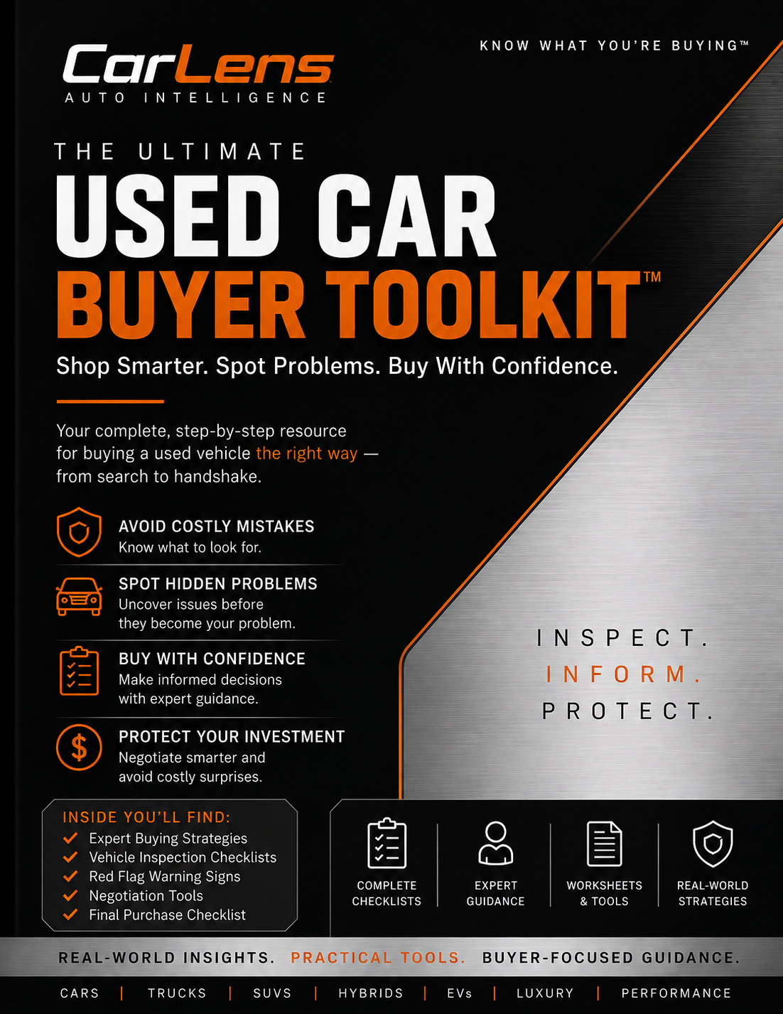 CarLens Ultimate Used Car Buyer Toolkit cover