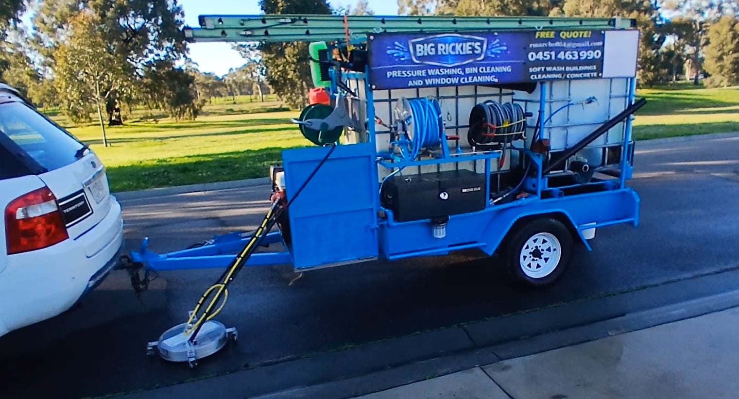 Big Rickie's pressure washing trailer rig