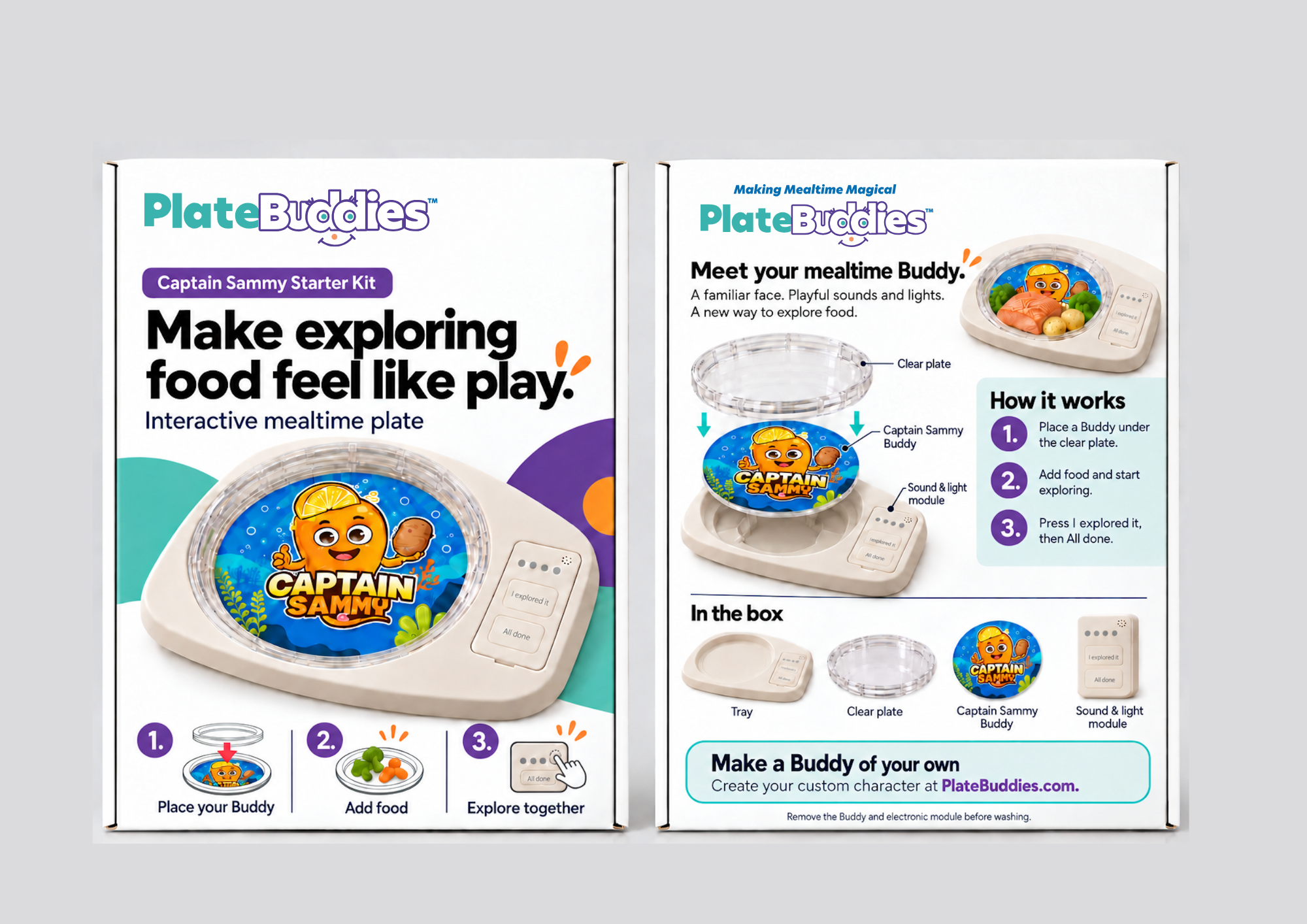 Two PlateBuddies Captain Sammy Starter Kit boxes
