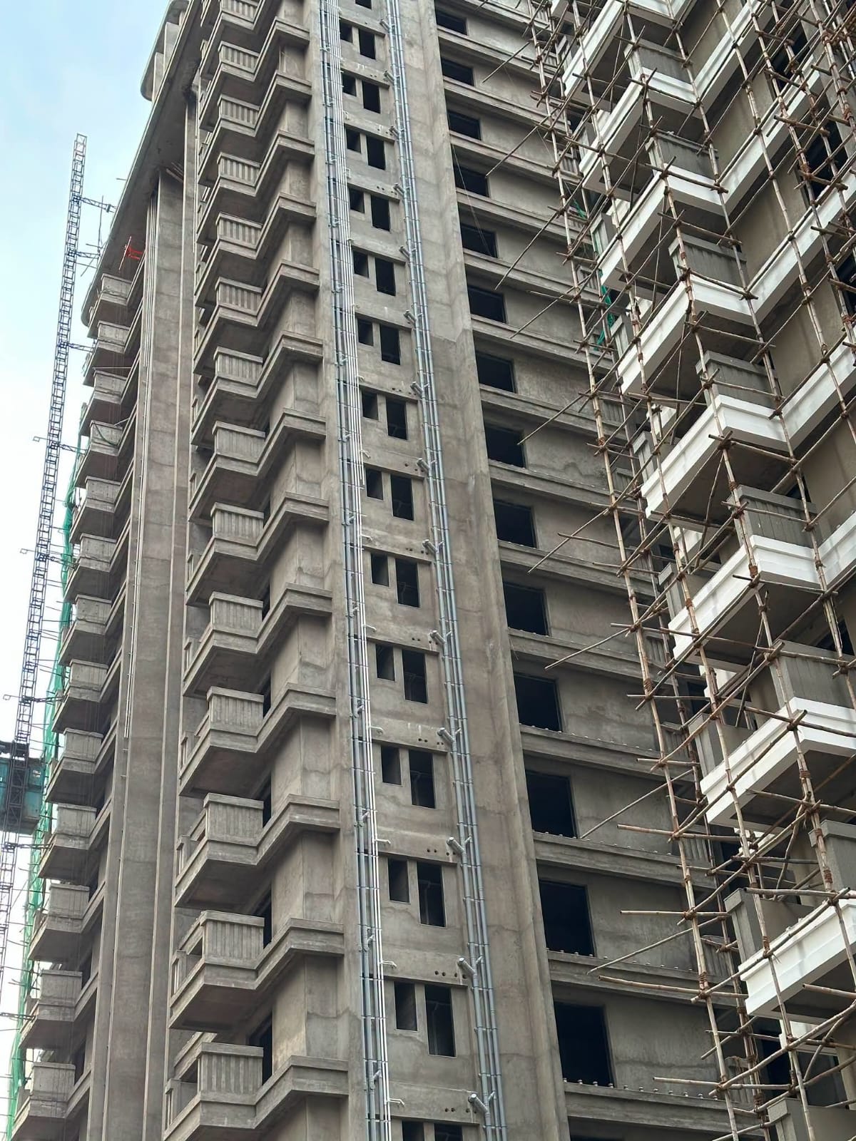 Real work · Plumbing & Piping — High-rise external drainage stacks