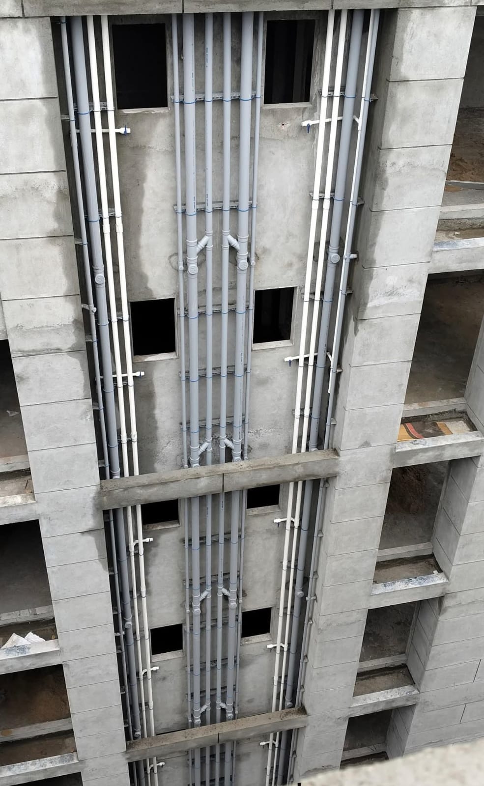 Real work · Plumbing & Piping — Plumbing shaft — vertical distribution
