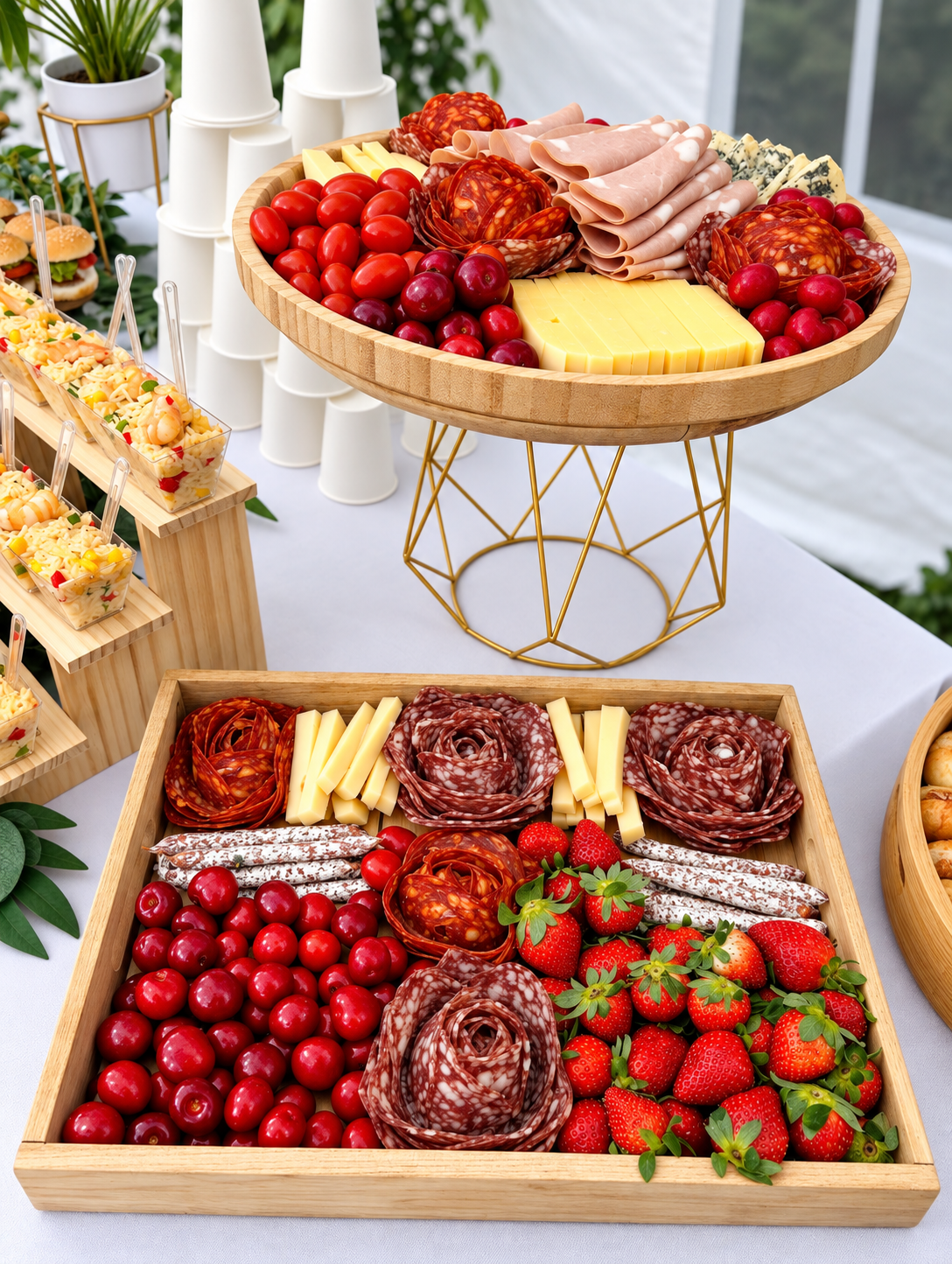 Plateau charcuterie, fruits & verrines