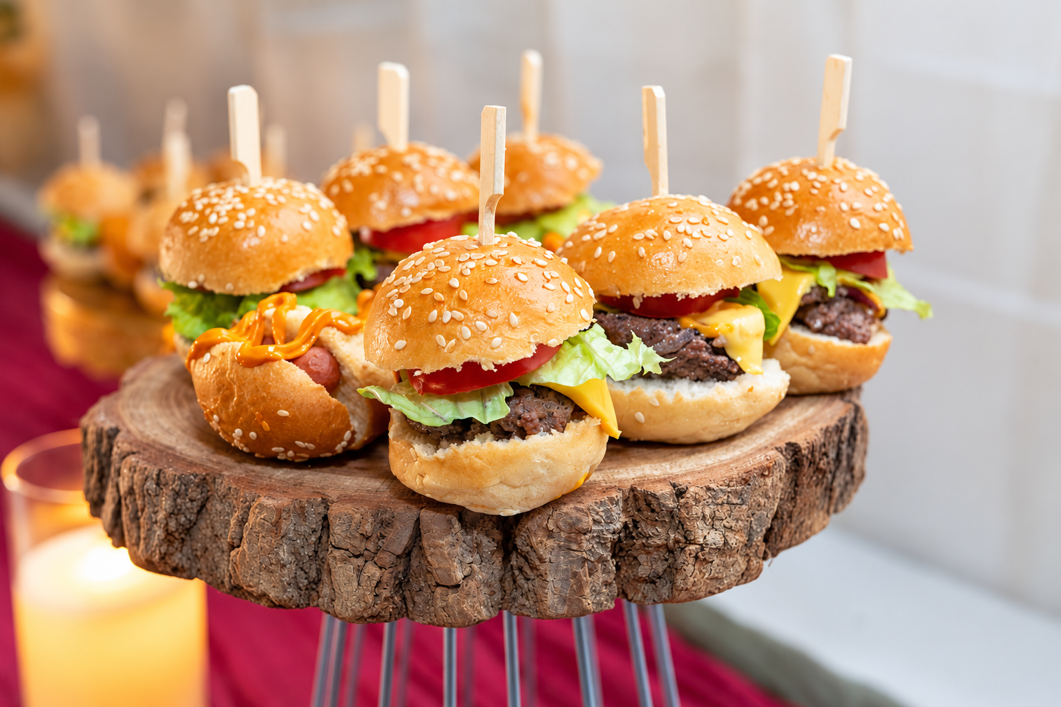 Mini burgers à la broche