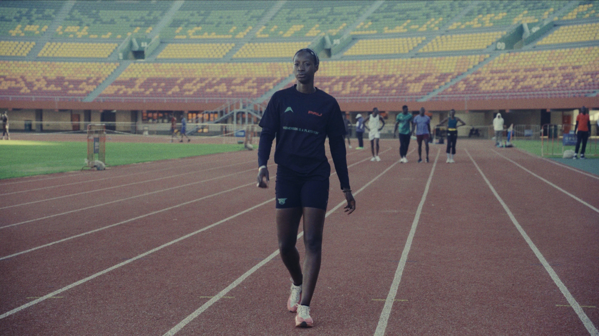 Athlete with headphones - focus and preparation