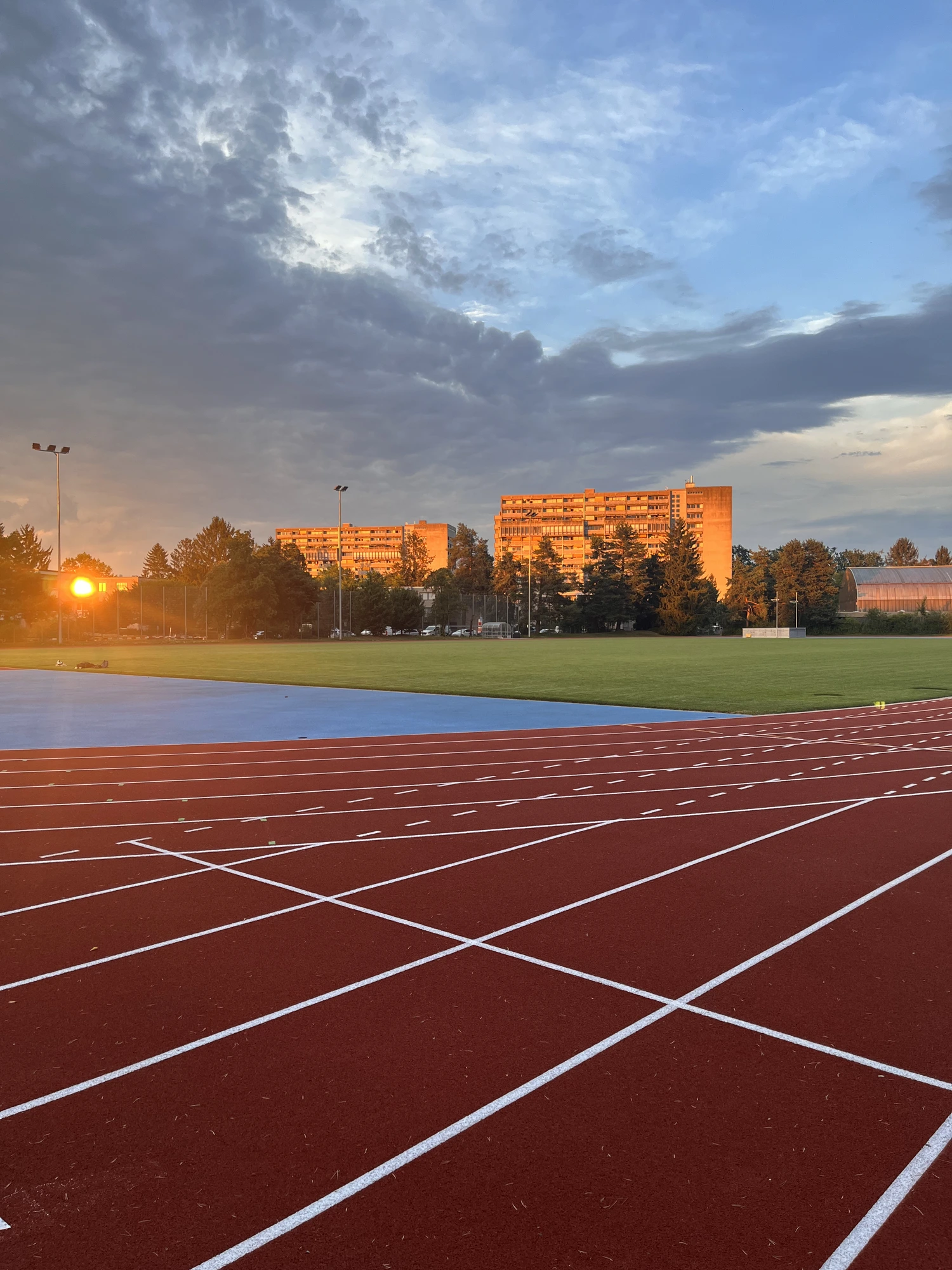 Track at sunset
