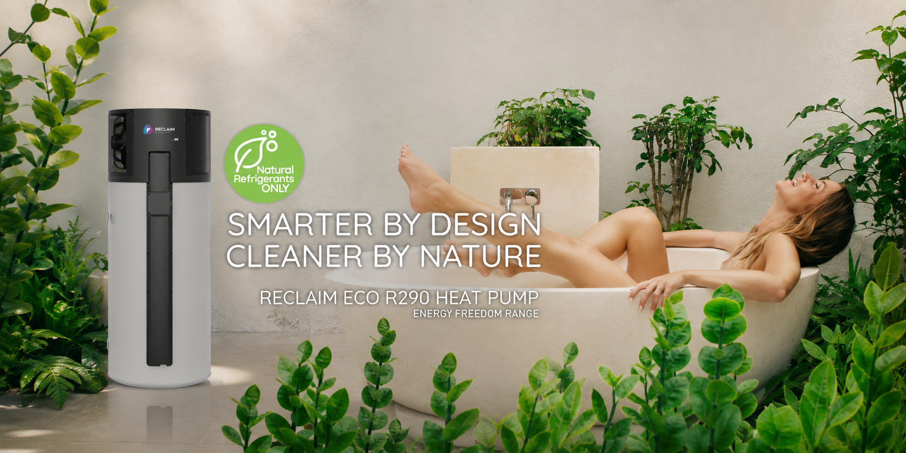 Example heat-pump technology in a landscaped setting