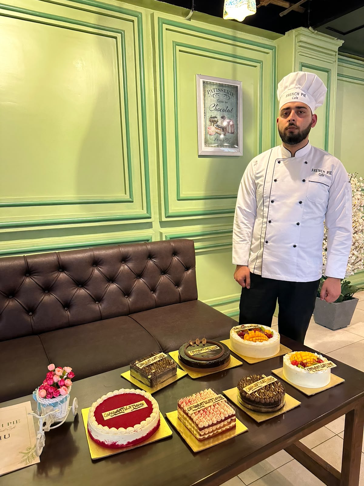 Our chef at the celebration cake counter.