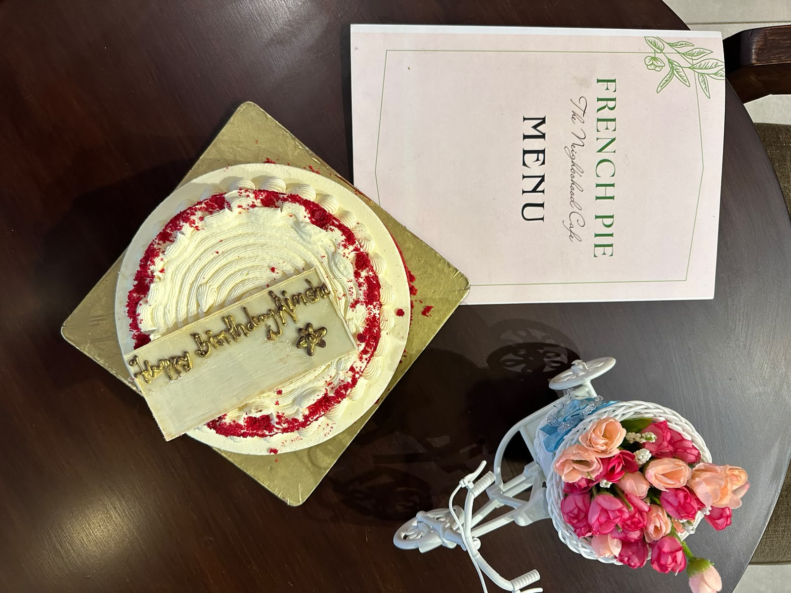 Red velvet, boxed for a birthday.