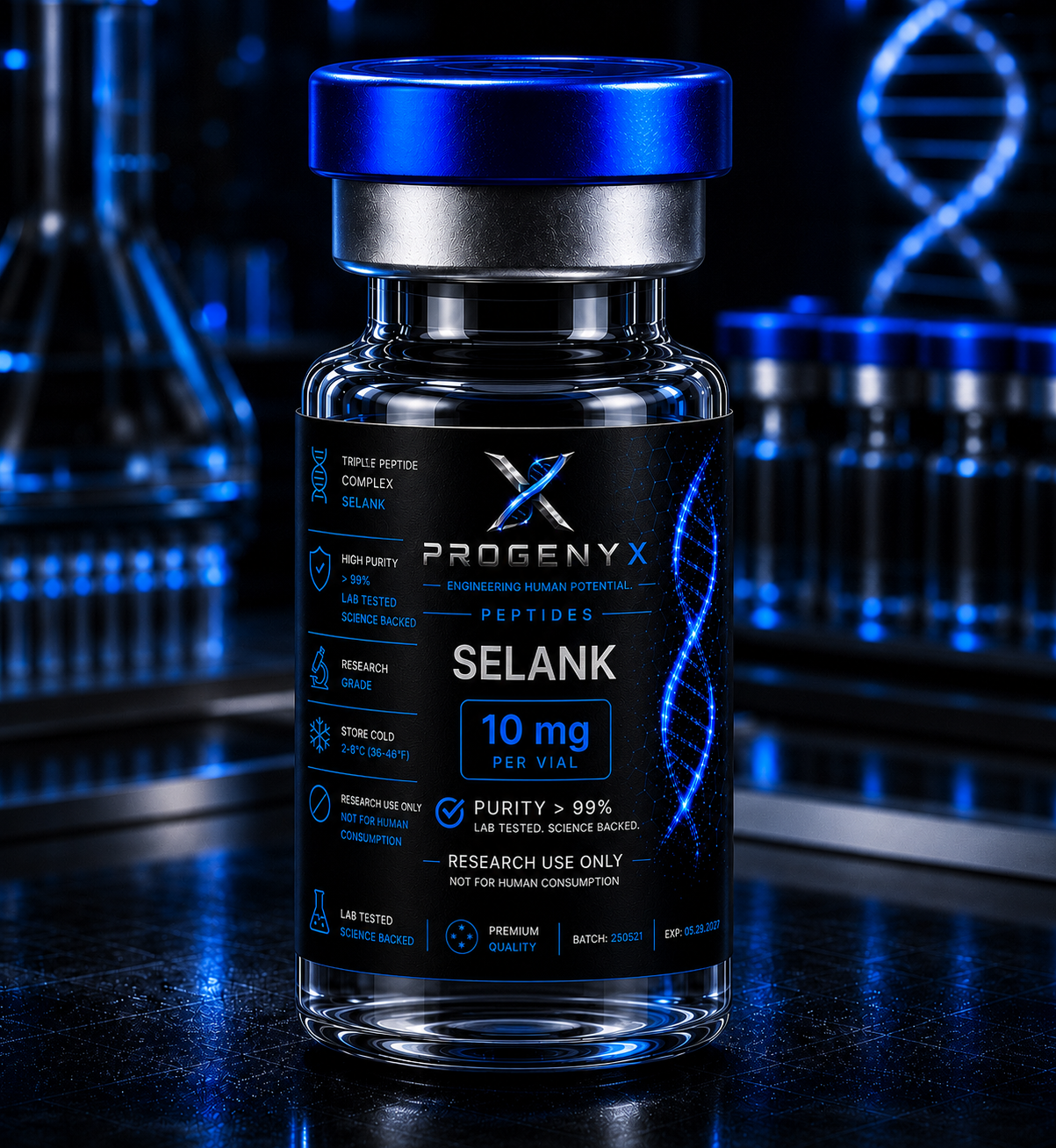 Selank research vial