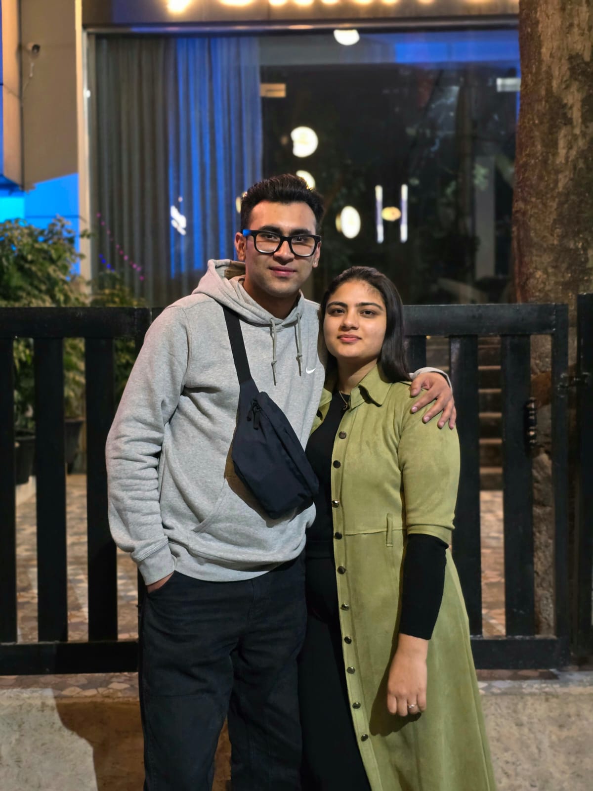 Sarthak and Tanishka together under city lights at night