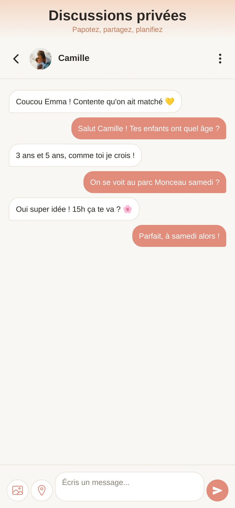 MamaMatch — Chat privé