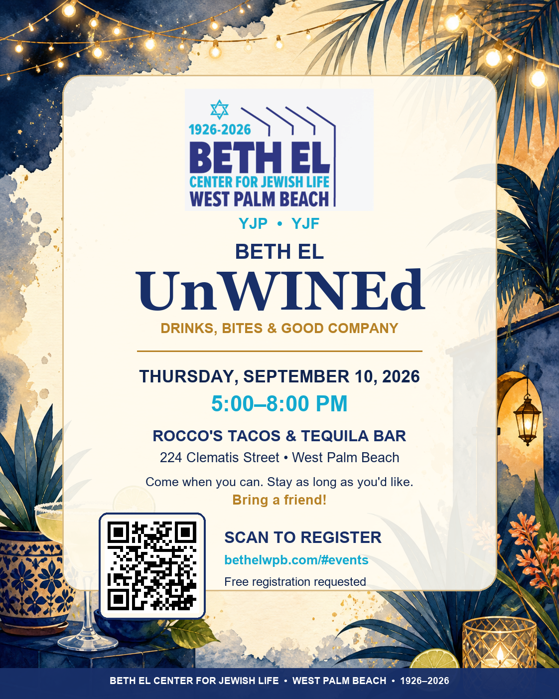 Beth El UnWINEd at Rocco's flyer