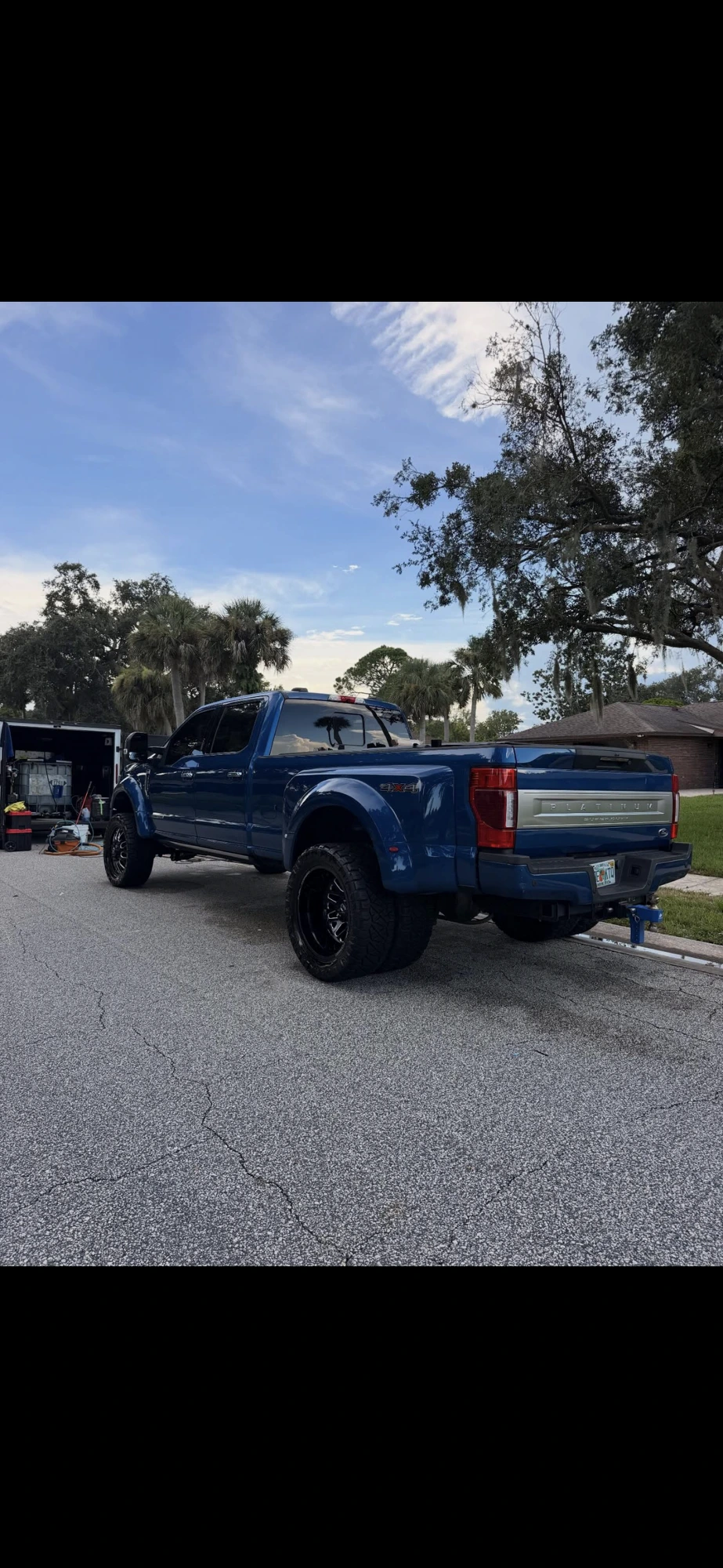Lifted Ford F450 Platinum after an exterior detail