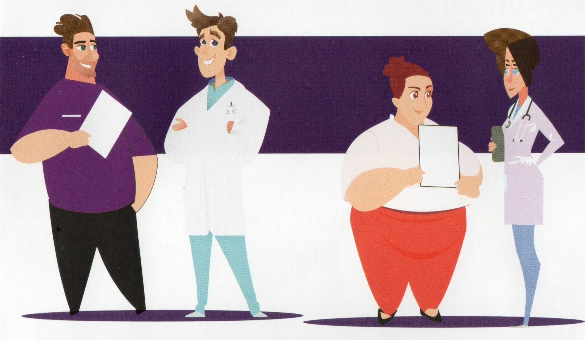 Illustration : patients et équipe médicale pour la chirurgie de l'obésité