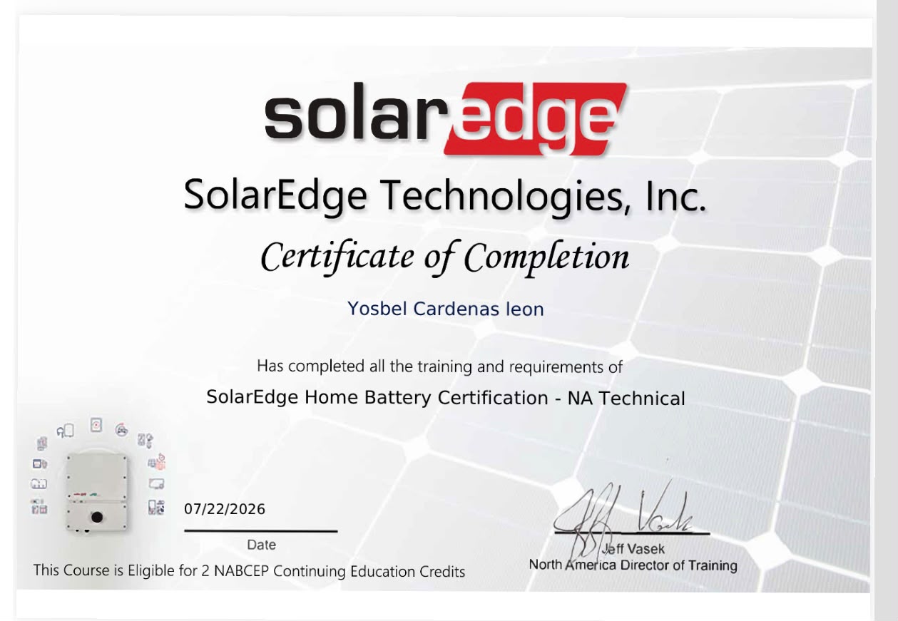 SolarEdge Home Battery Certification — NA Technical