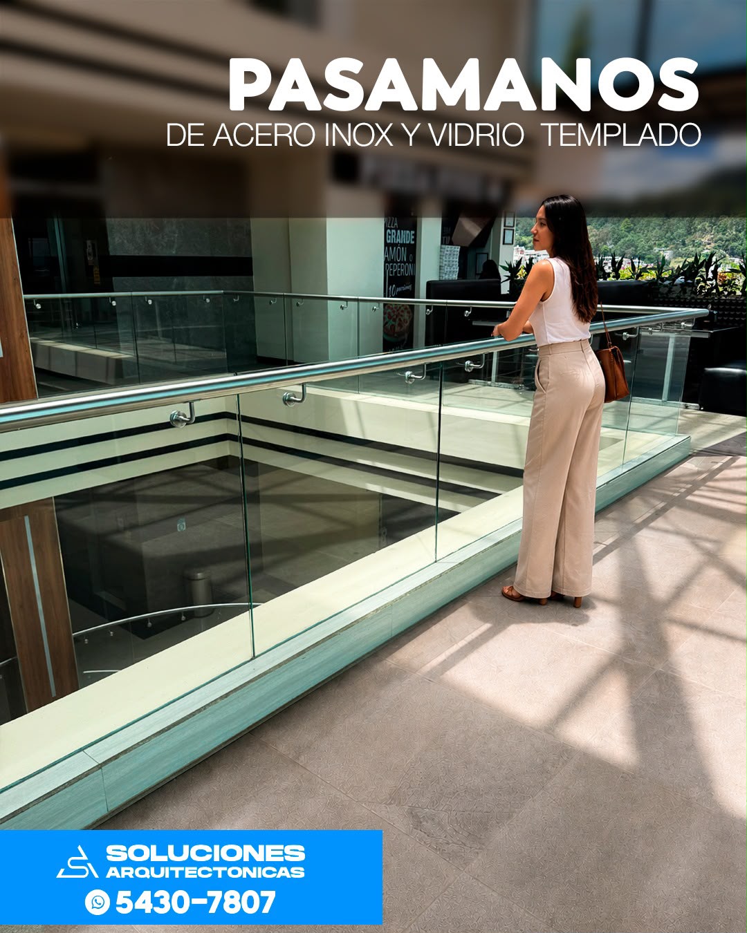 Baranda de vidrio templado en balcón