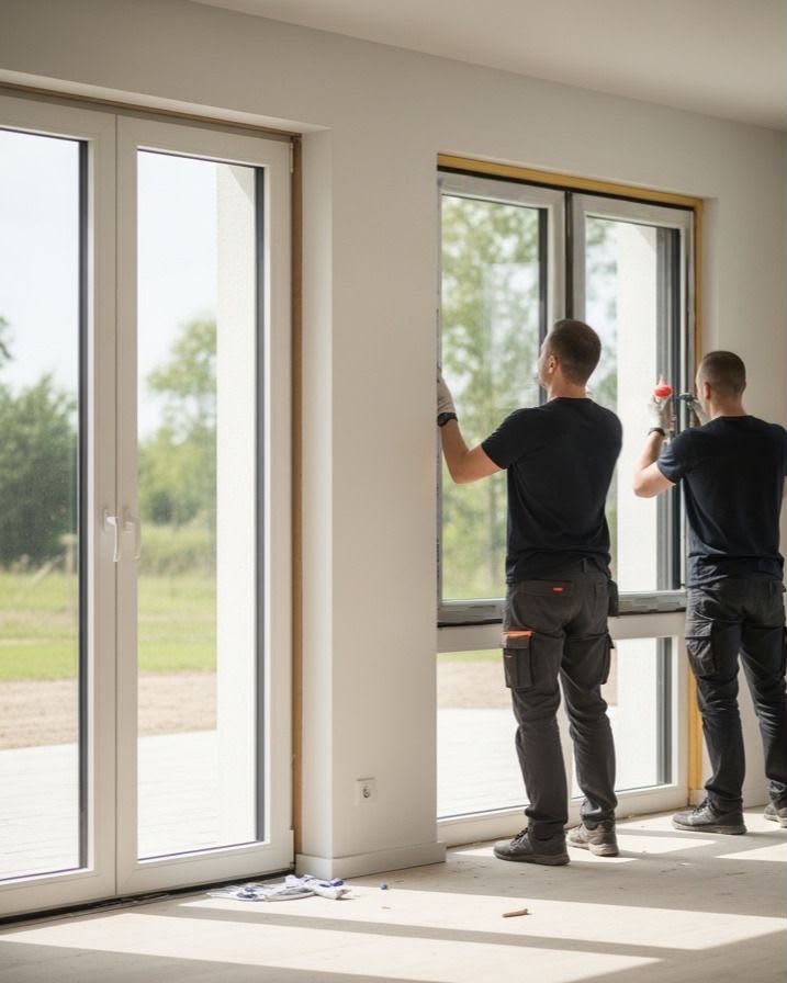Equipo instalando ventanas Línea Euro