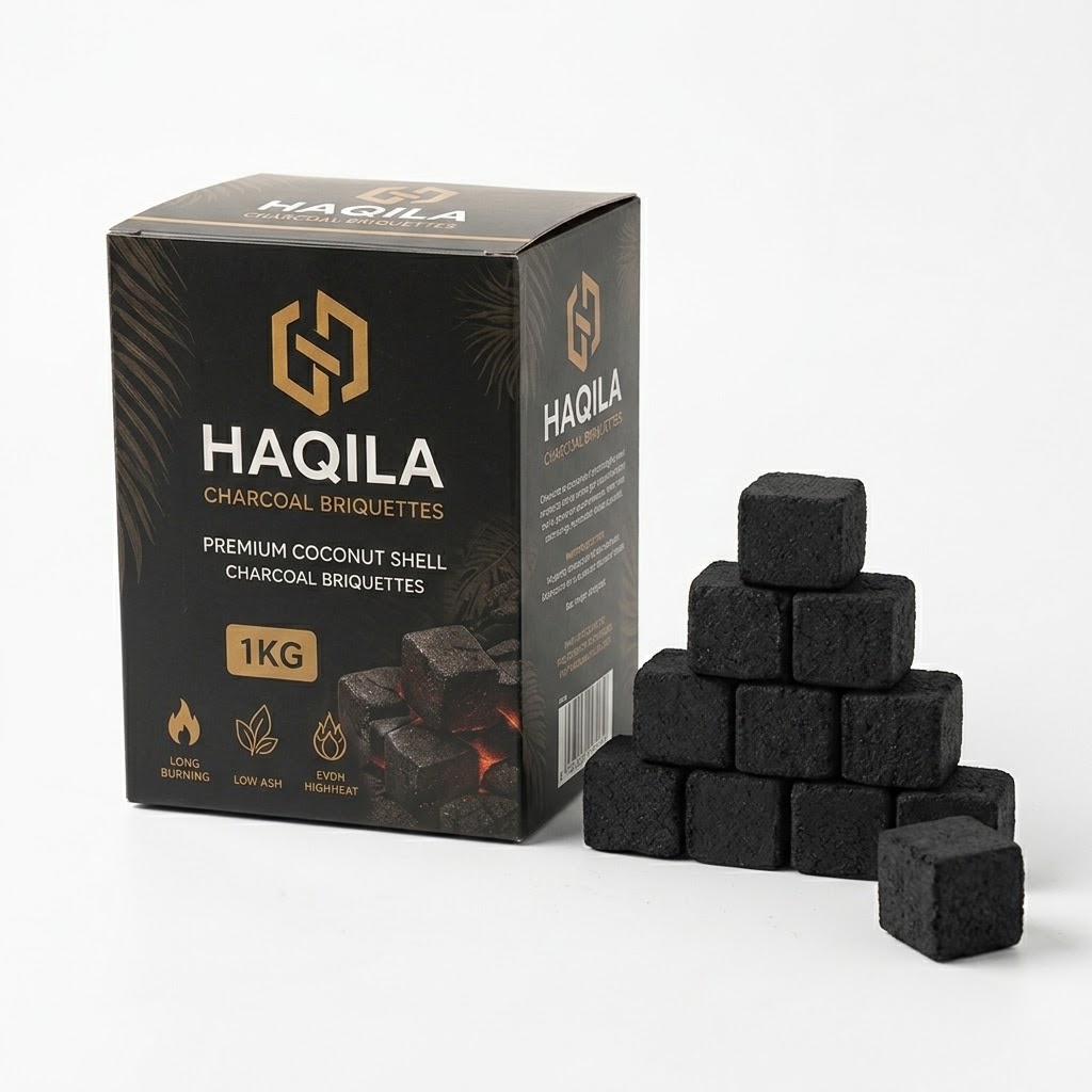 1 kg coconut charcoal briquette retail packaging