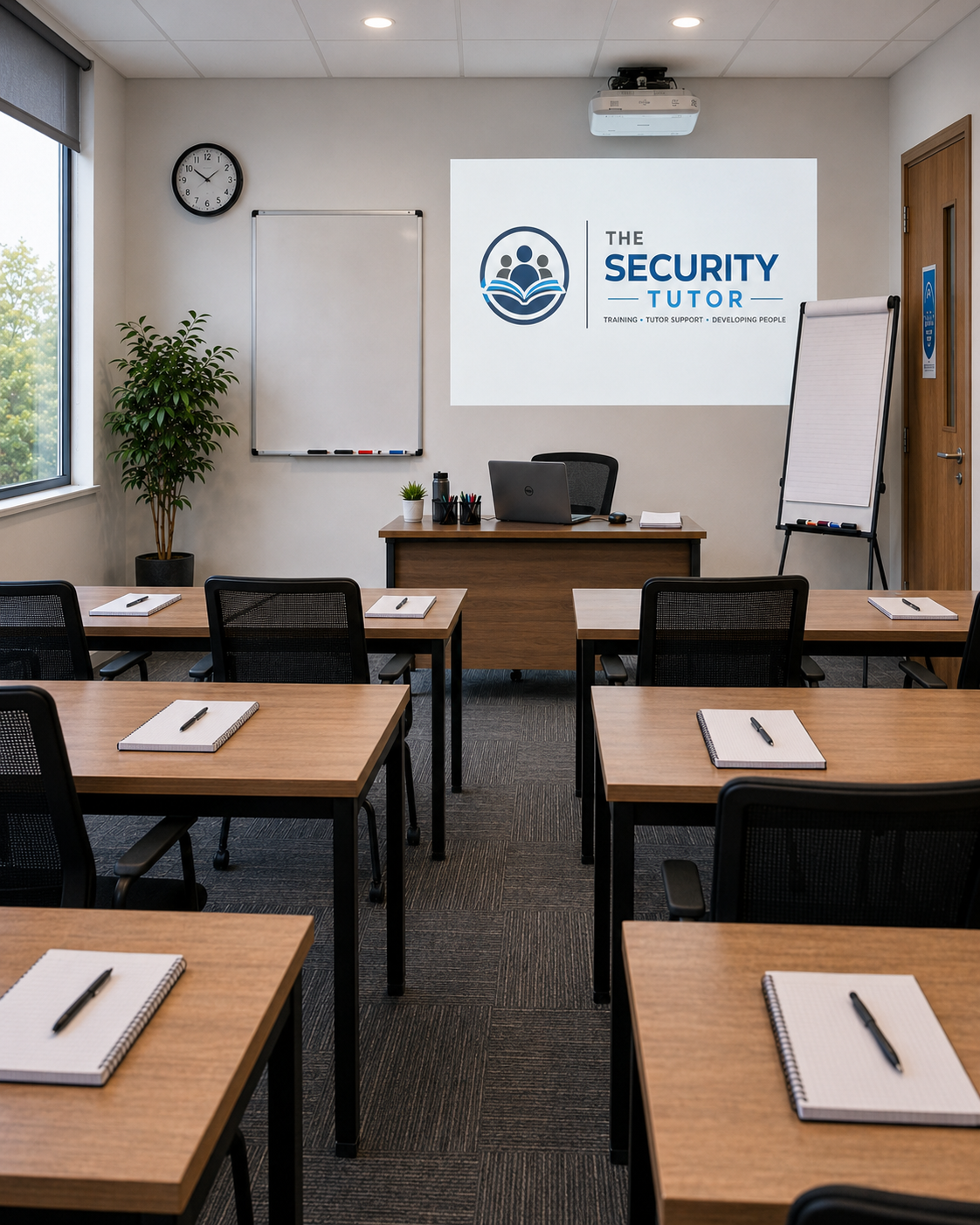 The Security Tutor branded training classroom