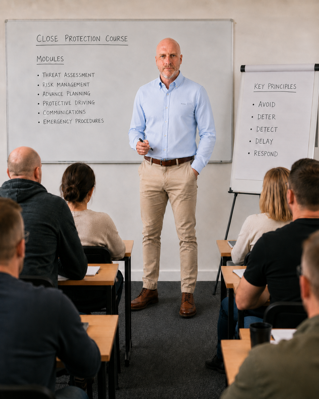 Professional trainer delivering a classroom session