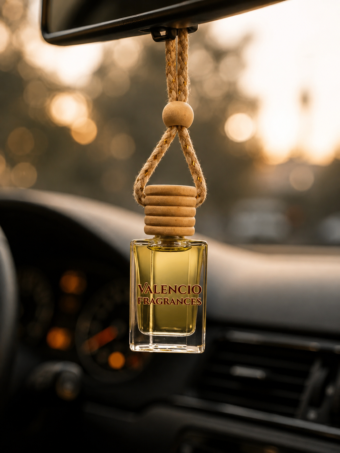 Valencio hanging perfume in a car