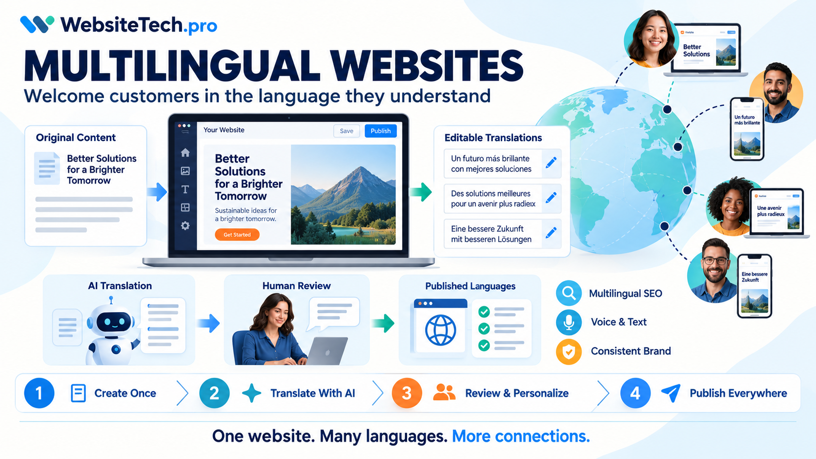 Multilingual Websites — Welcome customers in the language they understand.