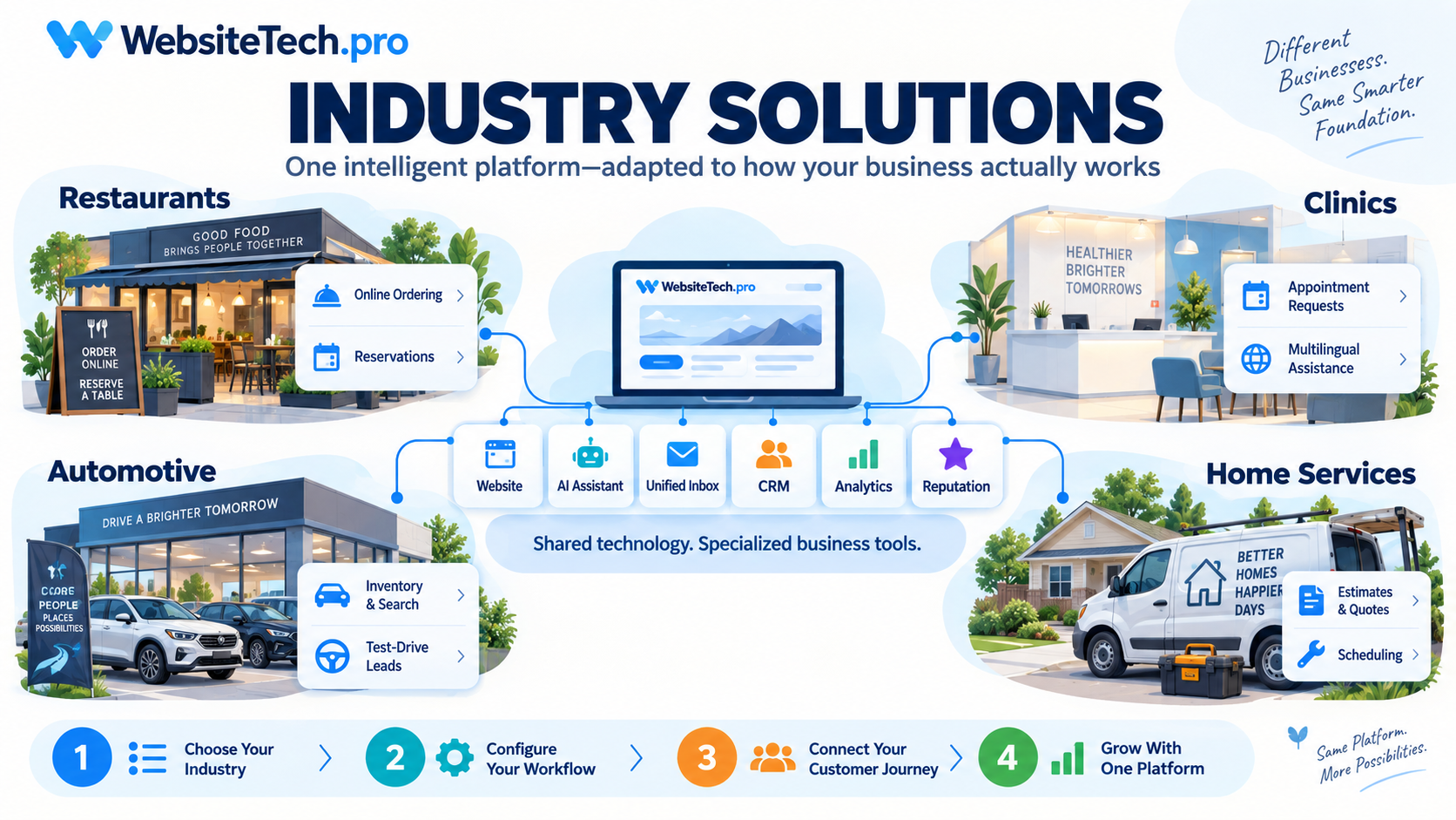 Industry Solutions — One intelligent platform — adapted to how your business actually works.